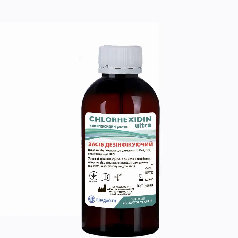 Засіб дезінфікуючий «CHLORHEXIDIN ultra», ТМ «Владасепт», флакон, 250 мл